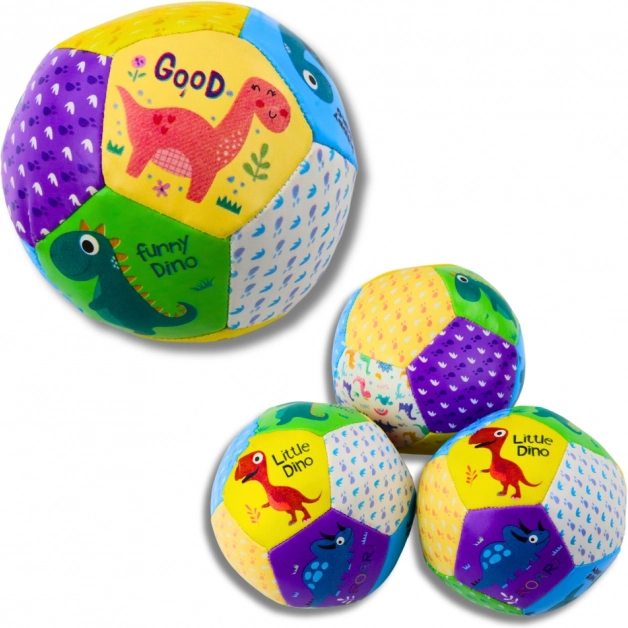 Set of Soft Balls Dinosaurs 9 cm 3 pcs