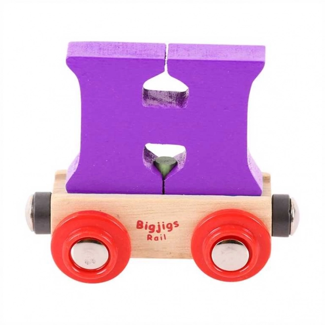 Bigjigs Rail Wooden Train Car - Letter H