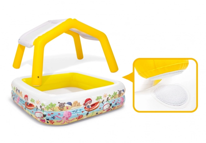 Inflatable Paddling Pool With Roof For Children