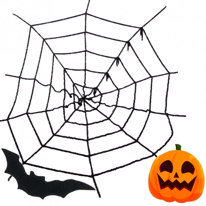 Large Black Halloween Spider Web Decoration