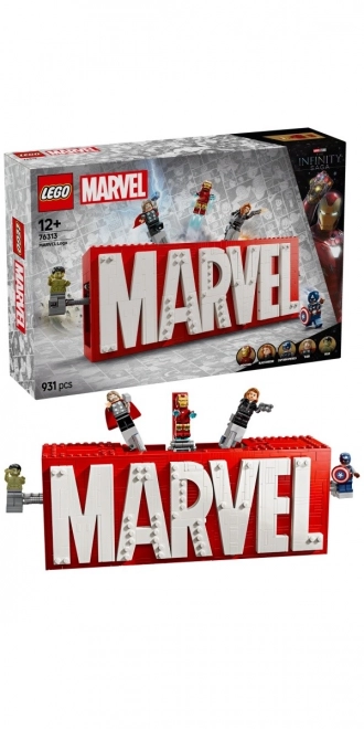 Lego Marvel Logo Set with Avengers Minifigures