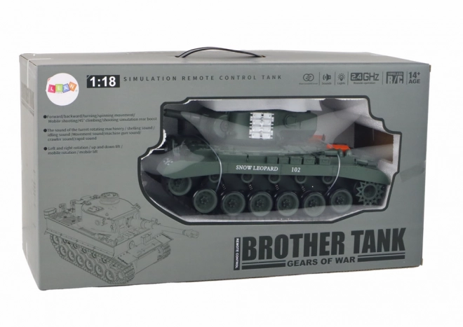 Rc Remote Control Leopard Tank 1:18 Gray