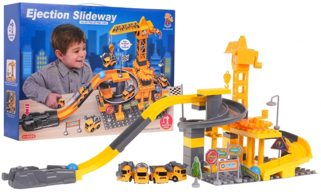 Construction Site with Vehicles and Accessories