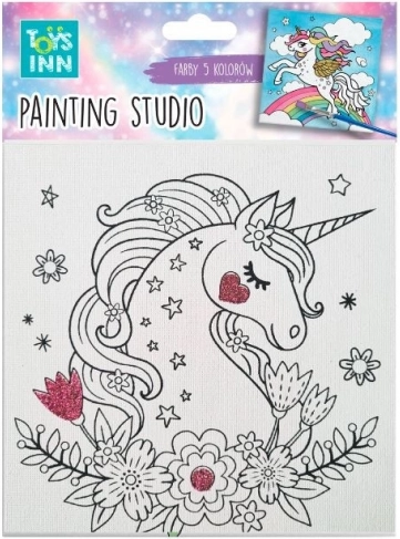 malířská sada canvas jednorožec květiny