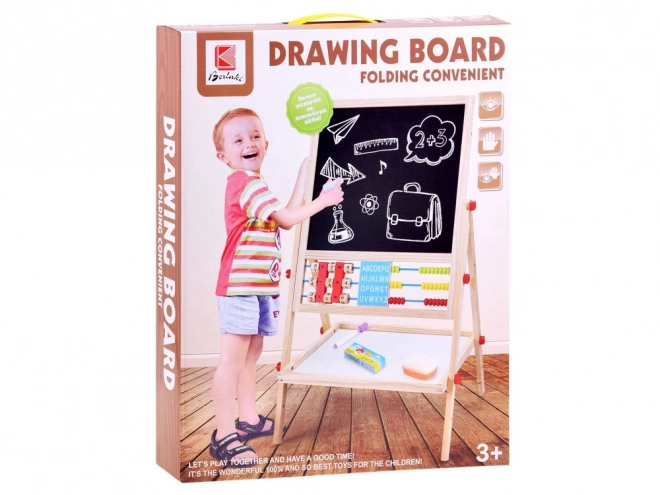 Dual-Sided Chalk and Magnetic Board with Numbers