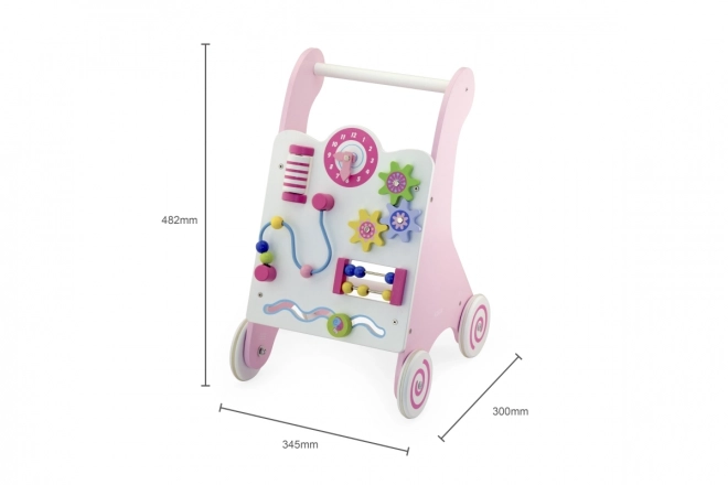 Wooden Baby Walker Pink