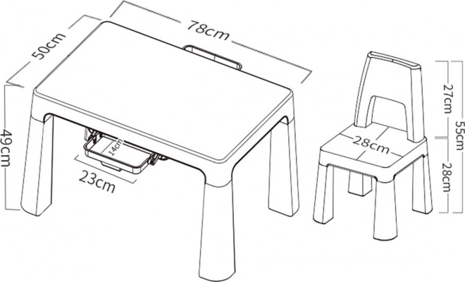 Freeon Plastic Table with Chairs Neo