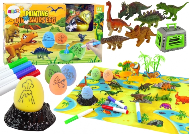 Creative DIY Dinosaur Eggs Painting Set with Transporter