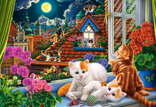 Kittens on the Roof Puzzle 1500 Pieces