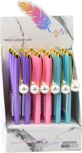 Kovové pero s perlem modrý inkoust 1,0 mm