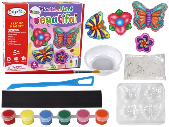 Creative DIY Magnet Set Butterflies Flowers