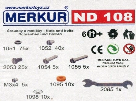Schrauben und Muttern für Baukasten Merkur 176 Stück