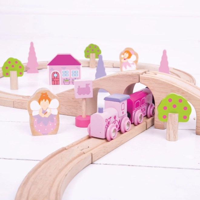 Bigjigs Rail Wooden Princess Train Set 35 Pieces