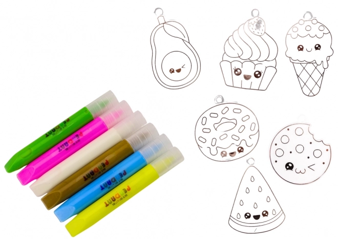 Creative Stained Glass Window Charm Kit - Cupcake, Avocado, Watermelon