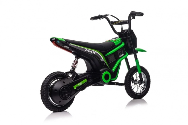 Green Battery-Powered Motocross Bike