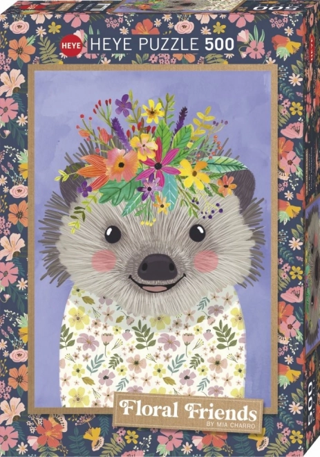 Heye floral friends happy hedgehog puzzle 500 pieces