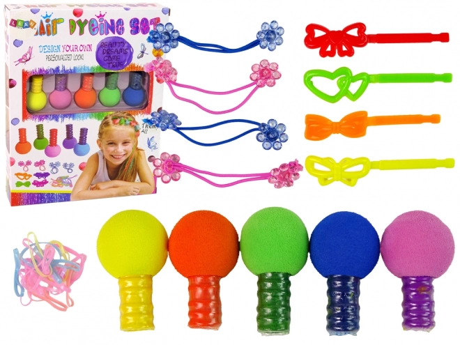 Children's Hair Dye Kit with 5 Colors and Hair Accessories