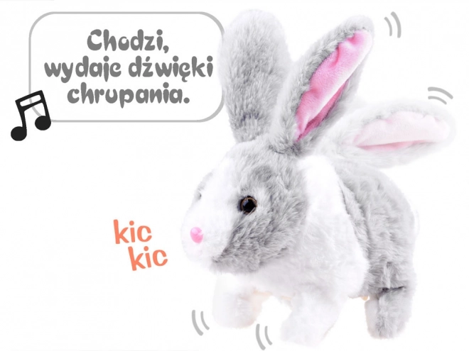 Interactive Bunny Toy with Carrot – gray