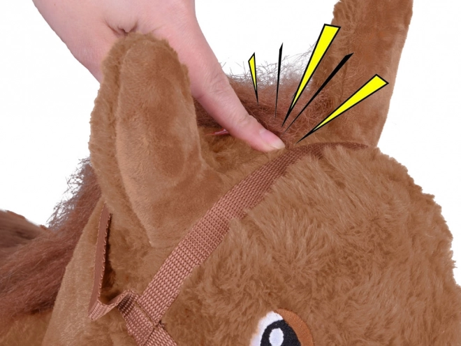 Inflatable Plush Bouncing Horse for Kids – Brown