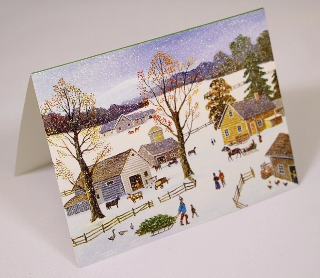 Christmas Folk Art Postcard Box by Konstantin Rodko