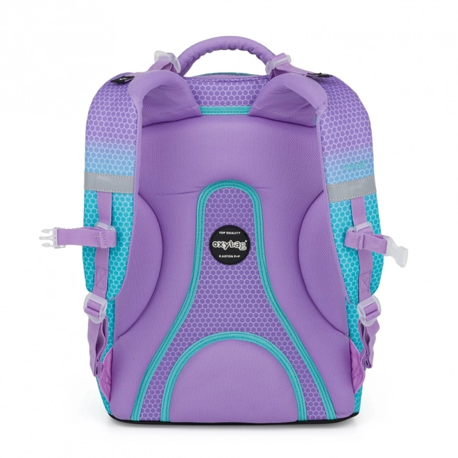 School Backpack in Ombre Blue and Pink