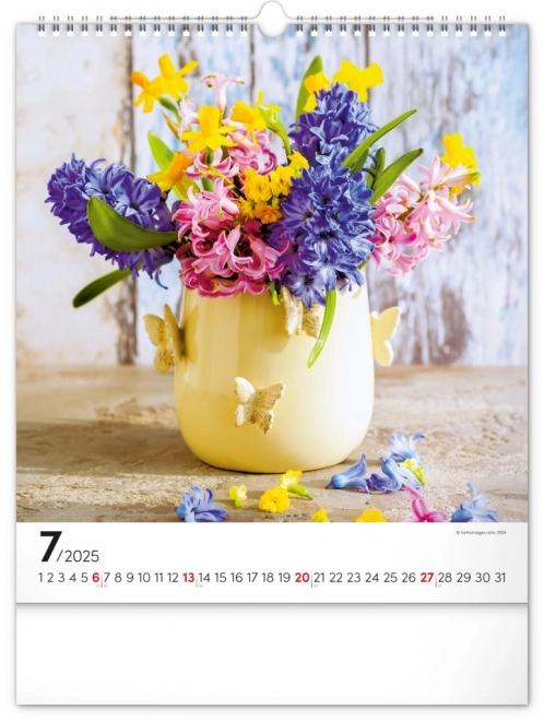 Wall Calendar Flowers 2025