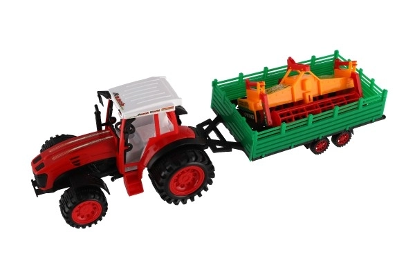 Toy Tractor with Trailer and Harvester Drum