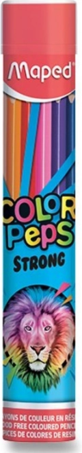 Kleurpotloden MAPED Color’Peps Strong in metalen koker, 12 stuks