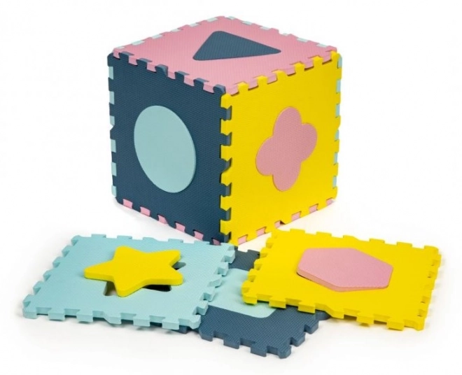 Foam Puzzle Play Mat Pastel Shapes with Borders