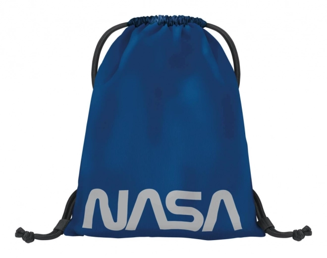 Baagl drawstring backpack with glowing NASA logo