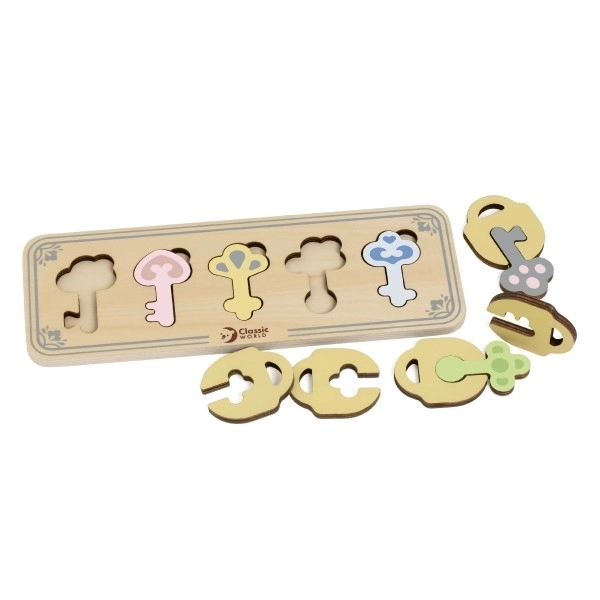 Wooden Key Shaped Puzzle for Toddlers