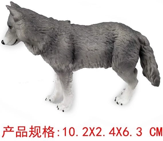 Beeldje van een grijze wolf 10 cm