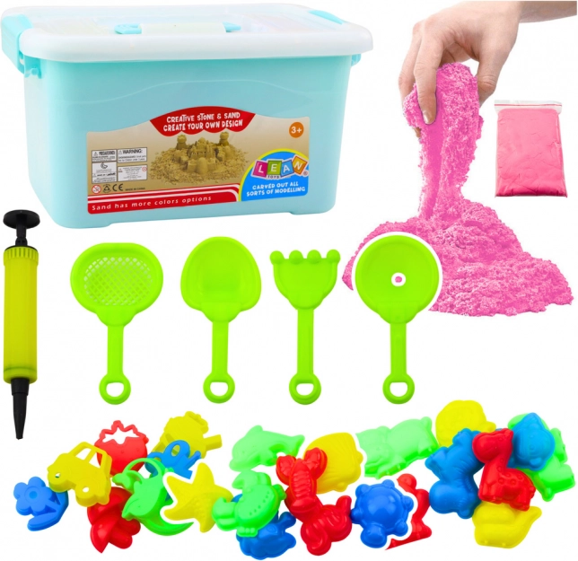Zestaw magicznego piasku różowy 3kg z akcesoriami