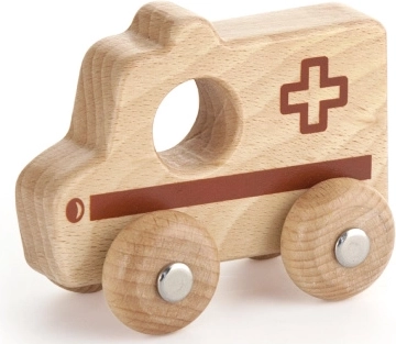 Leseni avtomobilček Ambulanca