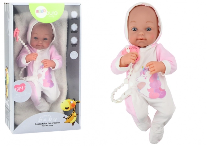 Baby Doll with Pacifier Unicorn Body Pink Blanket Accessories