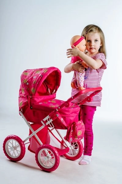 Doll Stroller with Storage Compartment