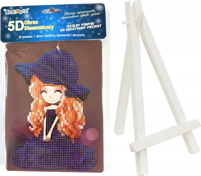 Diamond Painting Girl Set with Stand 15x20cm