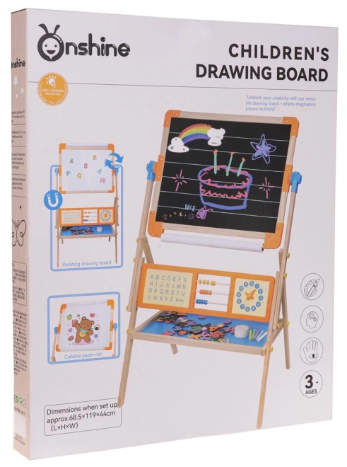 Wooden Double-Sided Board With Paper And Accessories