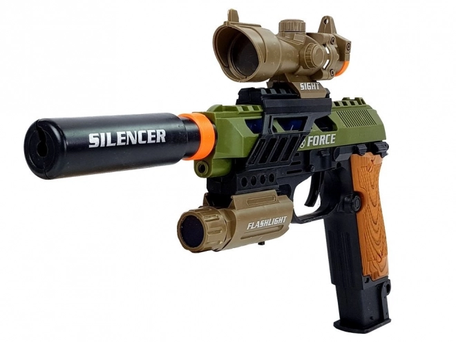 Military Toy Set with Pistol, Rifle, Knife, and Sound Effects
