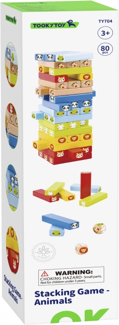 Wooden Game Jenga Animals TOOKY TOY