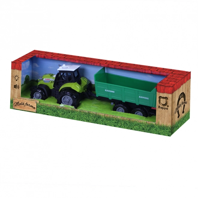 Toy Tractor with Sound and Light with Green Trailer