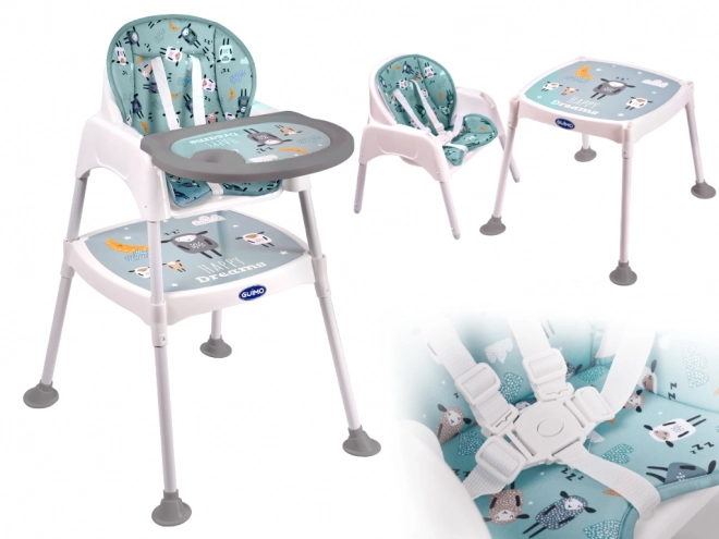 3-in-1 Green High Chair