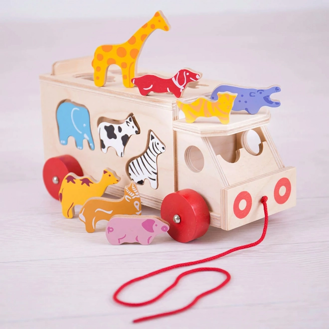 Bigjigs Wooden Animal Shape Sorter Truck