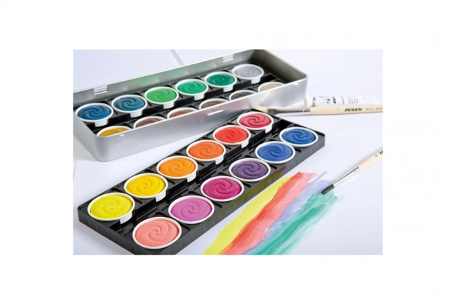 Paint Set with 24 Colors Plus White and Brushes