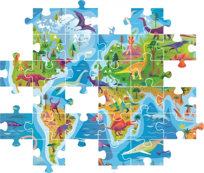 Dinosaurs Map 180 Piece Puzzle