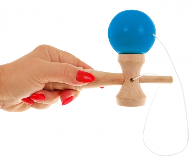 Gioco di abilità Kendama bambini 3+ e adulti giocattolo in legno con sfera blu