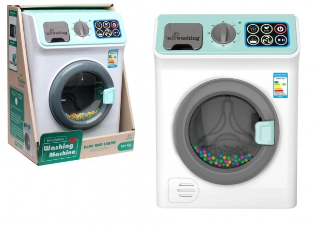 Toy Washing Machine with Sounds and Spinning Drum