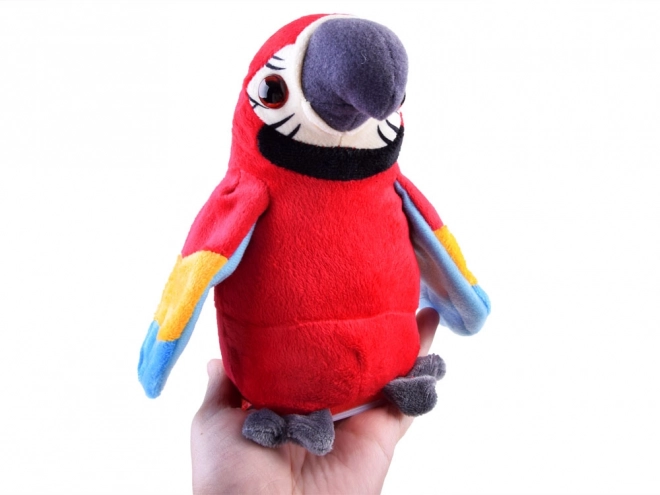 Colorful Talking Plush Parrot – red