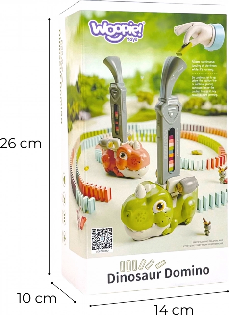 Dinosauro verde interattivo WOOPIE con trenino elettrico e domino