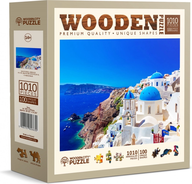 Wooden Jigsaw Puzzle Santorini Greece
